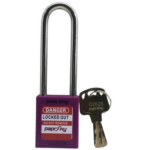 LOCKOUT SAFETY PADLOCKS Purple PS LOTO PPR-76 (Long Shackle)